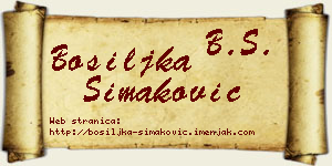 Bosiljka Simaković vizit kartica